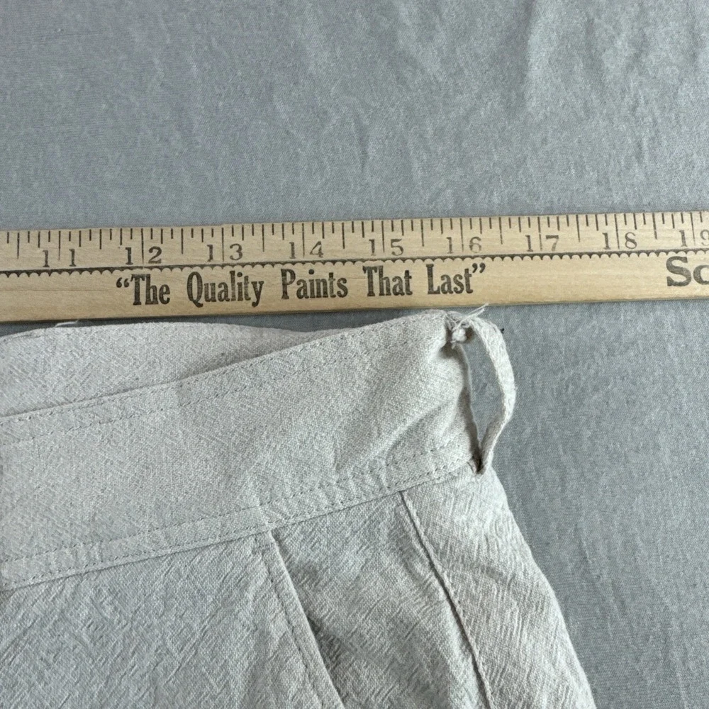 I Love Ugly Linen Blend Slim Kobe Pants Mens 32x24 Beige Cropped Coastal Preppy